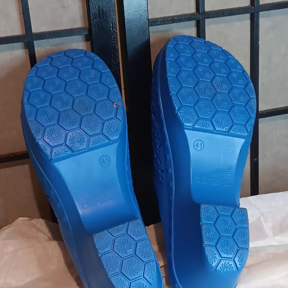 Dansko Blue Women's Mules with Cutout Design - Picture 8 of 9